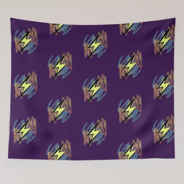 Item preview, Minimalist Yellow Lightning Bolt Colorful Background Pointillism designed and sold by AstronautMerch.