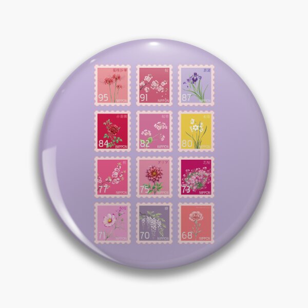 Item preview, Pastel Japanese Flower Stamps - Sakura & Red Spider Lily Aesthetic designed and sold by appratous.