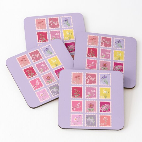 Item preview, Pastel Japanese Flower Stamps - Sakura & Red Spider Lily Aesthetic designed and sold by appratous.