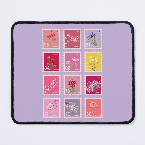Item preview, Pastel Japanese Flower Stamps - Sakura & Red Spider Lily Aesthetic designed and sold by appratous.