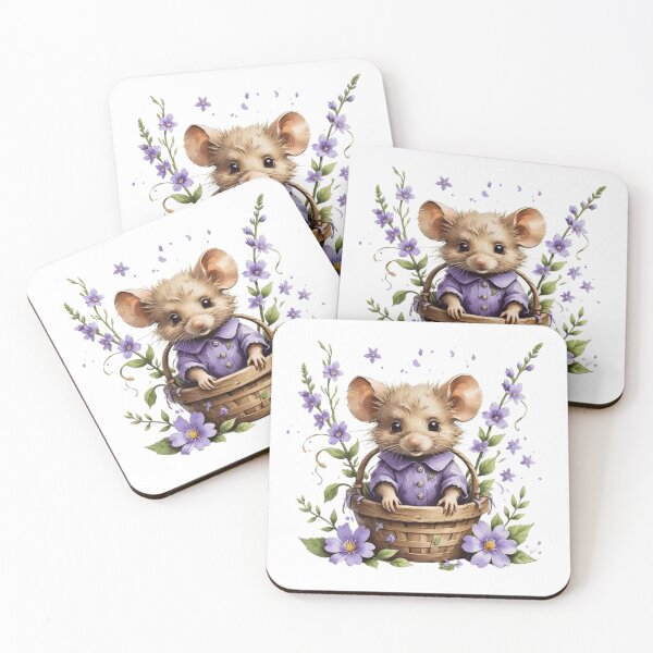 Item preview, Cute Woodland Mouse Floral Illustration designed and sold by AQUILAKREO.