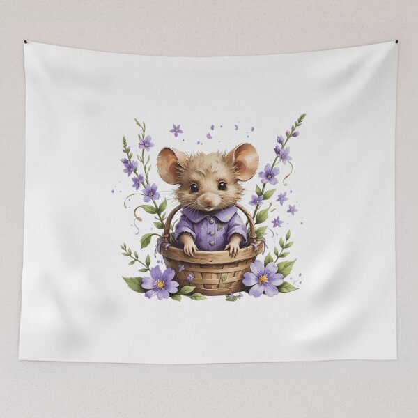 Item preview, Cute Woodland Mouse Floral Illustration designed and sold by AQUILAKREO.