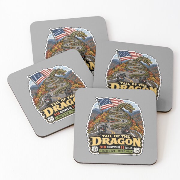 Item preview, Tail of the Dragon Road US 129 Motorcycle Sports Car Sticker & T-Shirt 11 designed and sold by OuterShellUK.