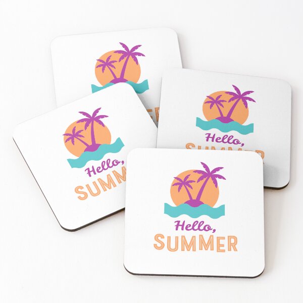 Item preview, Hello Sun – Tropical Island Coconut Tree Sunset Design designed and sold by LettersCrafted.