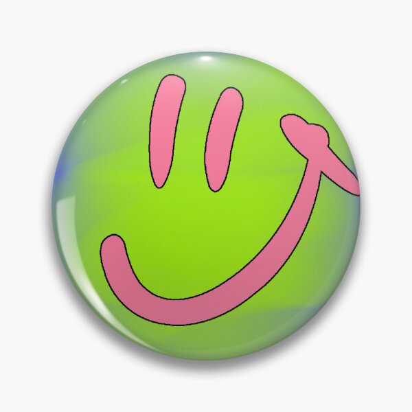 Item preview, Pink Smiley Face Neon Green Background Kawaii designed and sold by AstronautMerch.