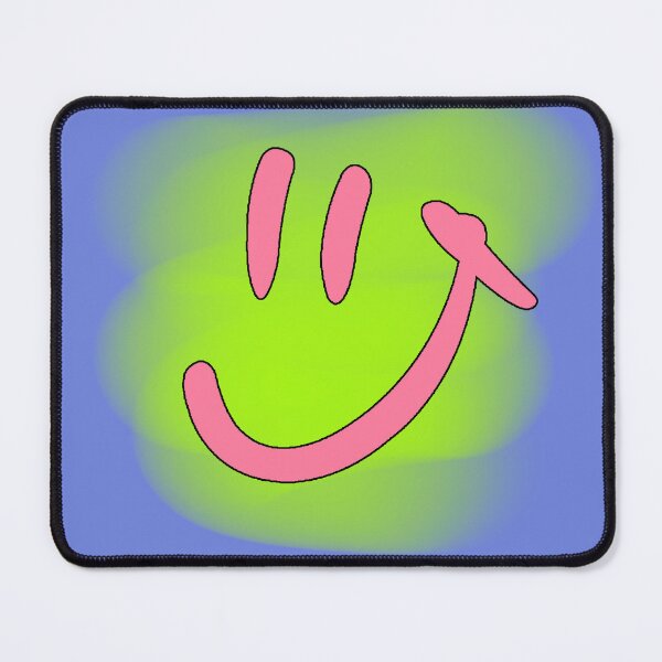 Item preview, Pink Smiley Face Neon Green Background Kawaii designed and sold by AstronautMerch.