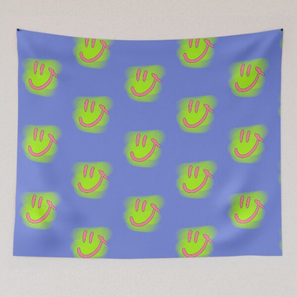 Item preview, Pink Smiley Face Neon Green Background Kawaii designed and sold by AstronautMerch.