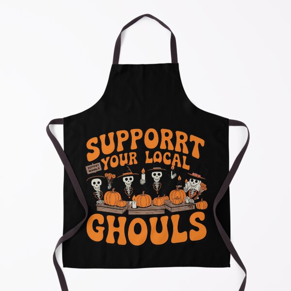 Item preview, Support Your Local Ghouls Retro Pumpkin Market Skeleton Tee designed and sold by Raw Tigers.