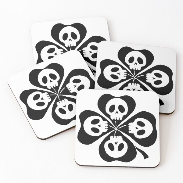 Item preview, Black skulls and four-leaf clovers designed and sold by Lagueny.