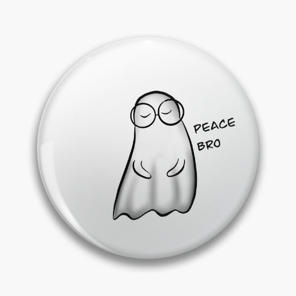 Item preview, Peace Bro Ghost – Chill Vibes Minimal Cartoon designed and sold by Raji16.