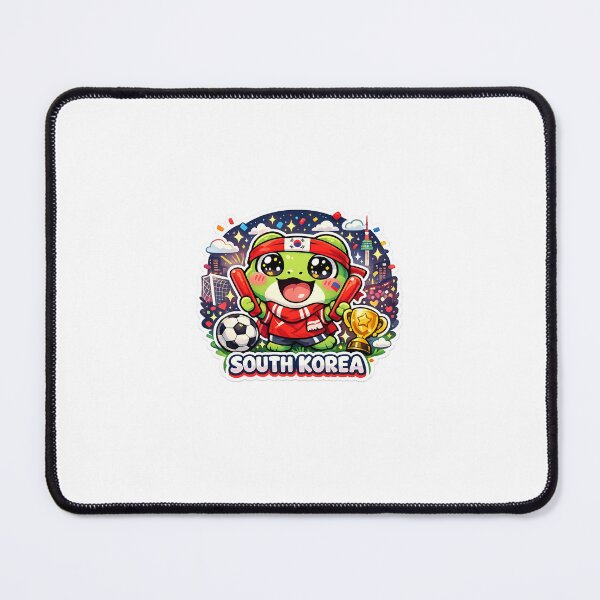 Item preview, Kawaii Frog Soccer Fan Korea Sticker designed and sold by Cozy404Lab.