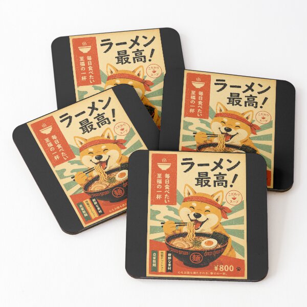 Item preview, Retro Shiba Ramen Shop Poster with Cozy Japanese Food Stall Style designed and sold by eliramaison.