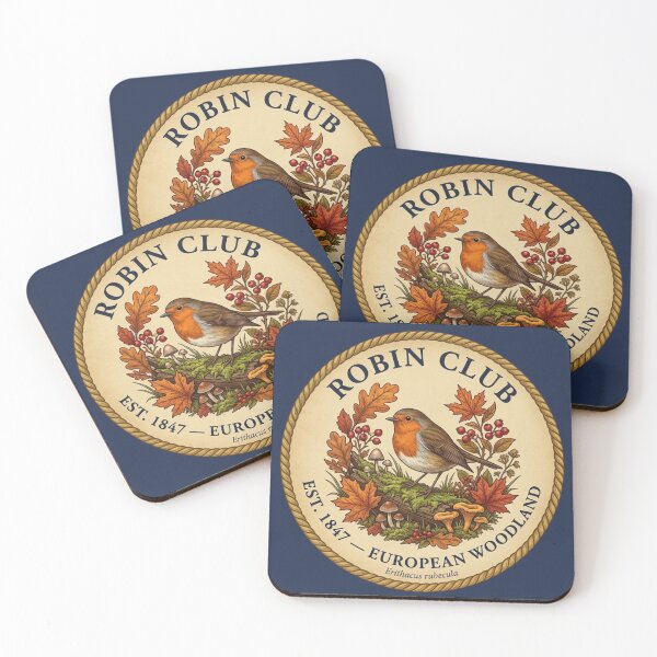 Item preview, Robin Club Vintage Badge European Woodland Art designed and sold by CalmCapy Co.