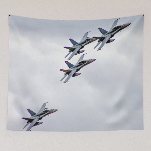 Item preview, F/A-18 Hornet Flight Formation | Dynamic Military Jet Squadron Fine Art Print designed and sold by Ross.A.Campbell.