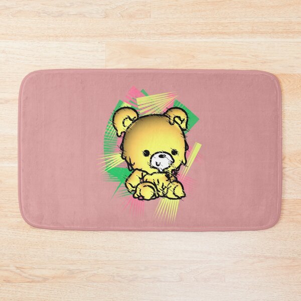 Item preview, Kawaii Melting Yellow Bear Neon Pop Art Background designed and sold by AstronautMerch.