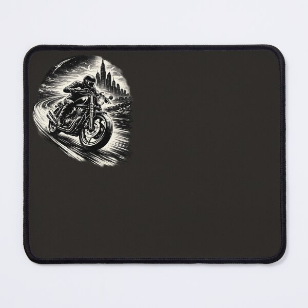 Item preview, Moonlit City Motorcycle Rider - Dramatic Retro Emblem designed and sold by SilentPowerArt.