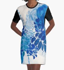 bouquet bleu abstrai/abstract blue bouquet Graphic T-Shirt Dress