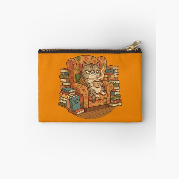 Item preview, Grumpy Cat with Coffee and Books designed and sold by Furflix.