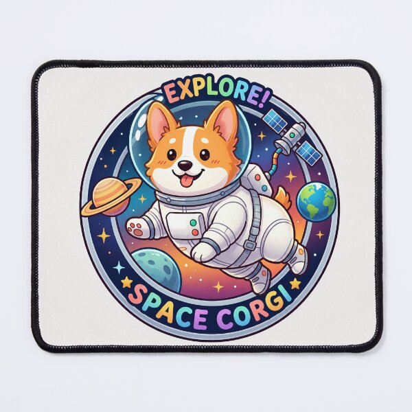 Item preview, Cute Astronaut Dog Floating in Space in white background designed and sold by Nosyla Ink.
