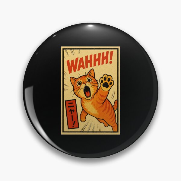 Item preview, Dramatic Orange Cat Manga Poster with Chaotic Retro Reaction Face designed and sold by ferminhays.