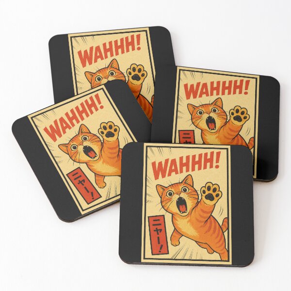 Item preview, Dramatic Orange Cat Manga Poster with Chaotic Retro Reaction Face designed and sold by ferminhays.