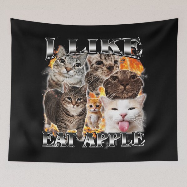 Item preview, Funny Apple Loving Cat Collage With Chaotic Meme Energy designed and sold by Masonixem.