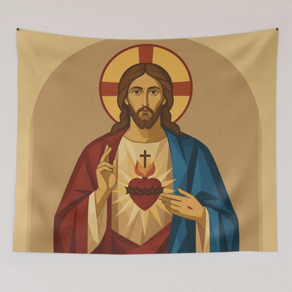 Item preview, Sacred Heart of Jesus Icon by Leonid R. Bozio designed and sold by The Great  Art.