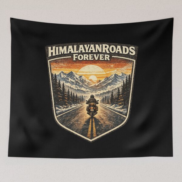 Item preview, Himalayan Roads Forever Motorcycle Adventure Rider Vintage Travel Design designed and sold by Globalcitytees.