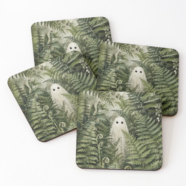 Item preview, Forest Ghost Hidden in Ferns – Whimsical Nature Art designed and sold by RajkaLunari.