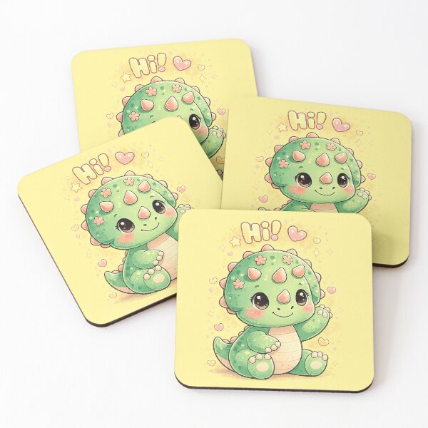 Item preview, Cute Kawaii Dino Saying Hi designed and sold by RajkaLunari.