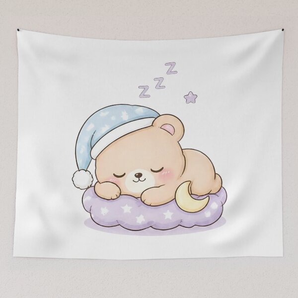 Item preview, Sleeping Kawaii Bear Cute Pastel Nighttime Animal designed and sold by Crazy Cats T-shirts.