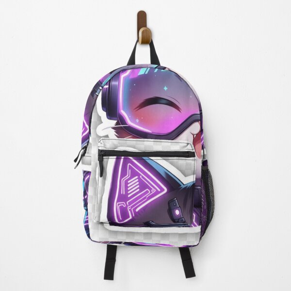 Item preview, Cute cyberpunk cat sticker for Redbubble Neon purple and blue Transparent background Funny expression designed and sold by Ayush Shop.