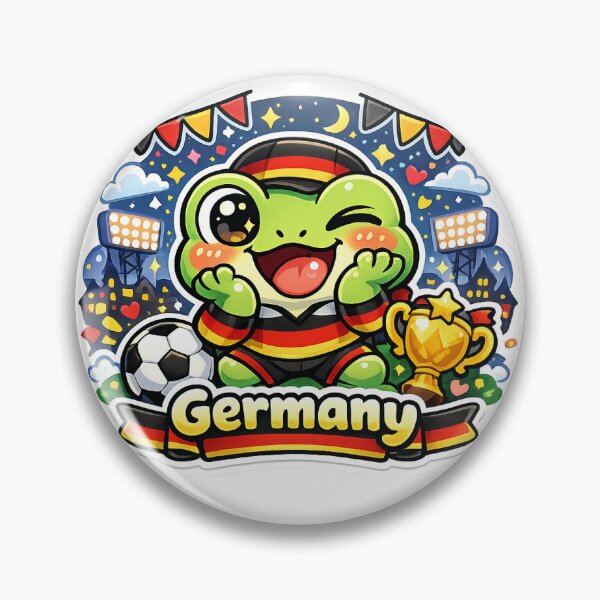 Artikelvorschau, Kawaii Frosch Fußballfan Deutschland Sticker entworfen und verkauft von Cozy404Lab.