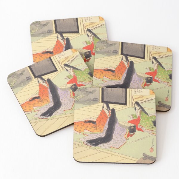 Item preview, Vintage Genji Story Ukiyo-e: Noble Women Playing Go Game in Kimono designed and sold by vekotpu.
