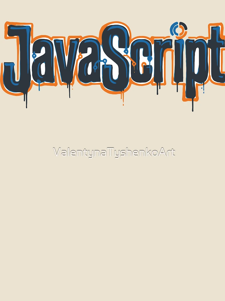 Thumbnail 4 of 4, Relaxed T-Shirt, JavaScript Script Style / Graffiti Developer Art designed and sold by ValentynaTyshenkoArt.