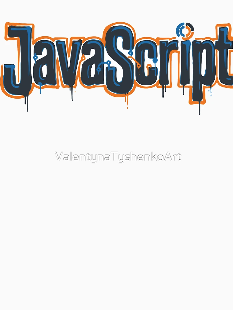 Thumbnail 4 of 4, V-Neck T-Shirt, JavaScript Script Style / Graffiti Developer Art designed and sold by ValentynaTyshenkoArt.