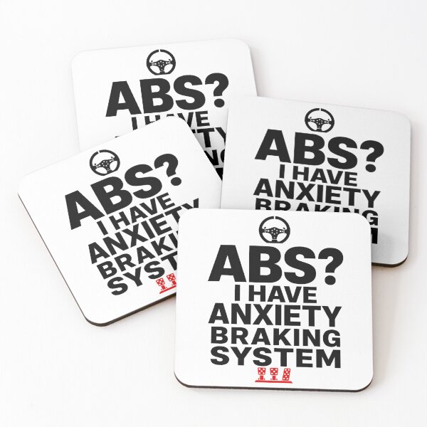 Item preview, ABS Anxiety Braking System Funny Minimalist Sim Racing Art designed and sold by Fenay Designs.