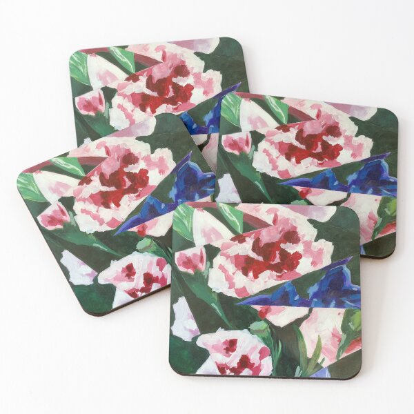 Item preview, Modern Abstract Floral Painting Pink Peonies Geometric Botanicals designed and sold by lydiacosyart.