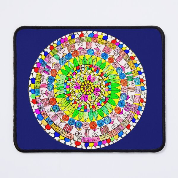 Item preview, Vibrant Summer Mandala Hand Drawn Geometric Art designed and sold by Stitched Stories.