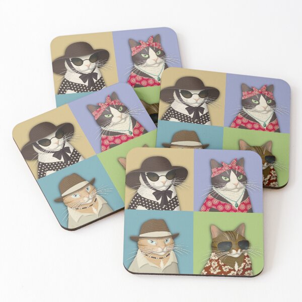 Item preview, Beach Cats - Cat Pop Art designed and sold by Scolliecat.