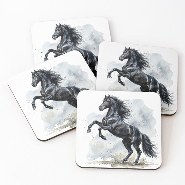 Item preview, Majestic Black Rearing Horse designed and sold by Rutvain.