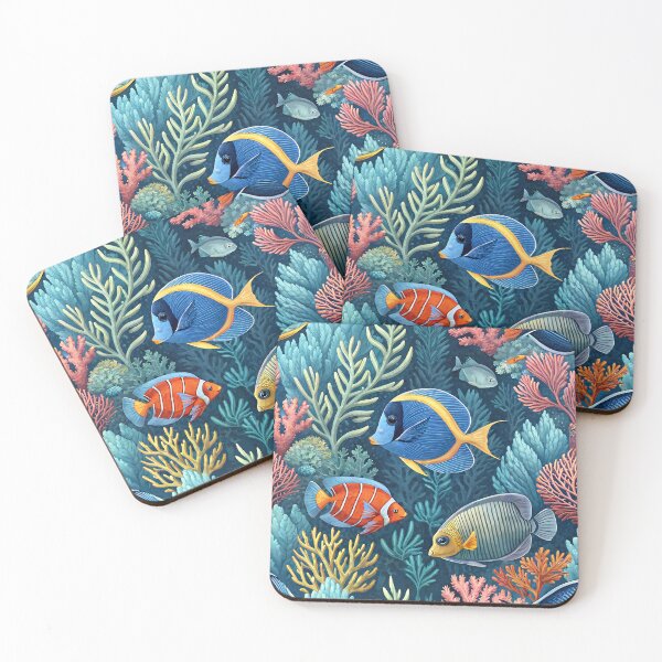 Item preview, Tropical Coral Reef Ocean Fish Pattern designed and sold by Tammy Winand Arts.
