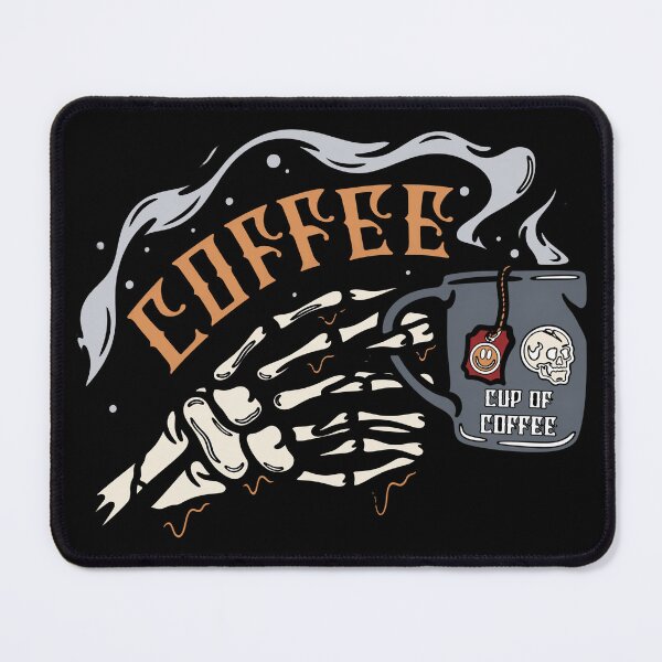 Item preview, Retro Typography Skeleton Hand Coffee Design designed and sold by FlatInkStudio.