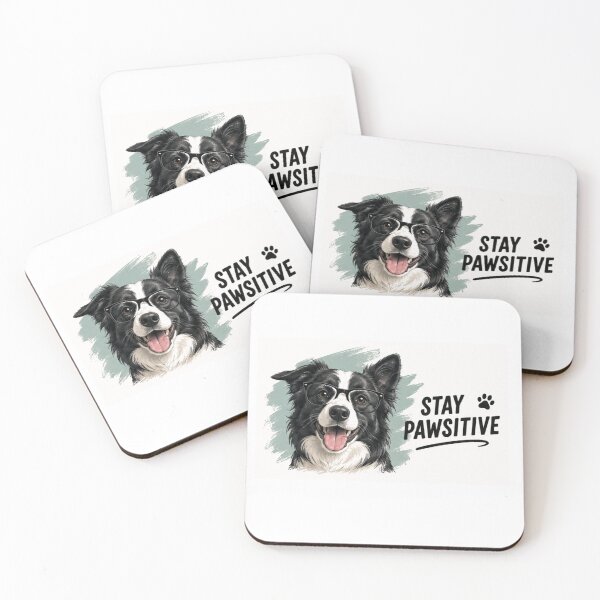Item preview, Stay Pawsitive Funny Dog Shirt | Cute Border Collie Dog Lover Tee designed and sold by PoojaArtLab.