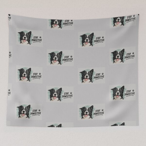 Item preview, Stay Pawsitive Funny Dog Shirt | Cute Border Collie Dog Lover Tee designed and sold by PoojaArtLab.