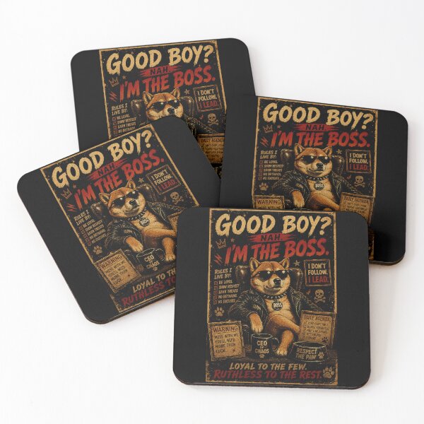 Item preview, Funny Boss Dog Retro Poster With Rebel Shiba Attitude Energy designed and sold by Modaozushi216.