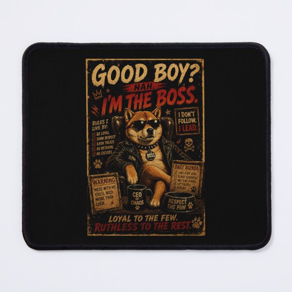 Item preview, Funny Boss Dog Retro Poster With Rebel Shiba Attitude Energy designed and sold by Modaozushi216.