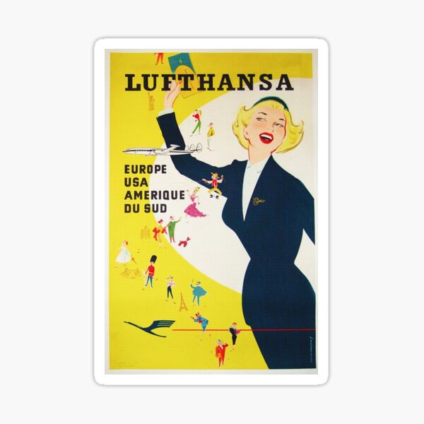 Vintage 1950's German Lufthansa Sticker