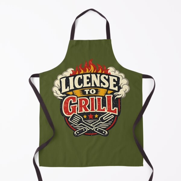 Item preview, License To Grill Vintage BBQ Shirt Funny Grill Master Dad Tee Retro Americana Barbecue Gift designed and sold by MAD's Recreation Studio.