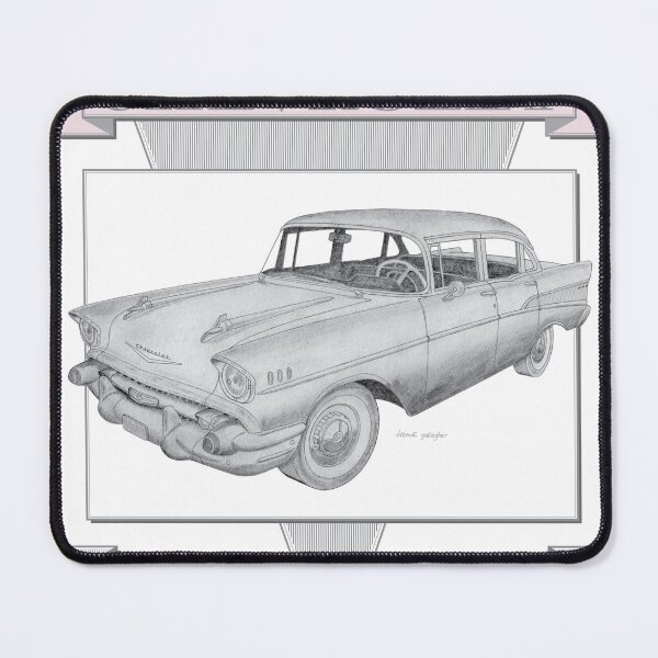 Item preview, Chevrolet Bel Air 1957 Sedan Hand-drawn designed and sold by Classic Car Art Drawings.